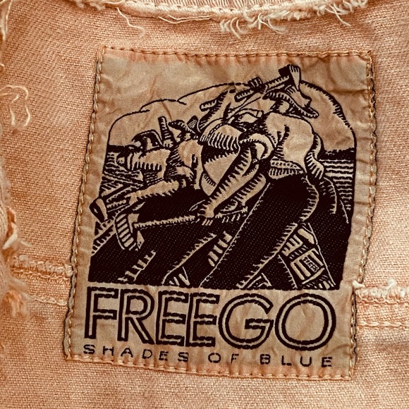 FREEGO Peachy Customized Short Sleeve Oversized Cropped Denim Jacket S - Picture 10 of 12